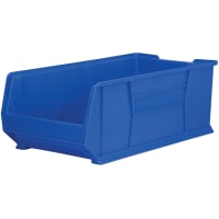 Akro-Mils Storage Bin; Polypropylene; Blue; 29-7/8 in. L X 16-1/2 in. W X 11 in. H