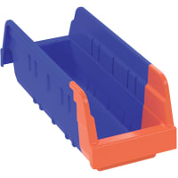 Akro-Mils 11 5/8" x 4 1/4" x 4" Indicator Bin (Blue/Orange)