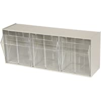 Akro-Mils Storage Bin; Tiltview; Polystyrene; Clear; 3; 8 x 23.5 x 9.5