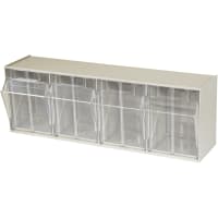 Akro-Mils Storage Bin; Tiltview; Polystyrene; Clear; 4; 7 x 23.5 x 8