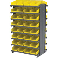 Akro-Mils Double-Sided Pick Rack with Bins, 64 Bins