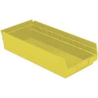 Akro-Mils Storage Bin, Polypropylene, Yellow, 17-7/8 in. L x 8-3/8 in. W x 4 in. H