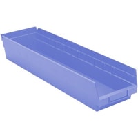 Akro-Mils Storage Bin; Polypropylene; Blue; 23-5/8 in. L X 6-5/8 in. W X 4 in. H