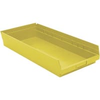 Akro-Mils Storage Bin; Polypropylene; Yellow; 23-5/8 in. L X 8-3/8 in. W X 4 in. H