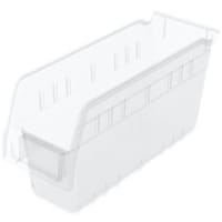 Akro-Mils Shelfmax, Plastic Storage Bins, 11-5/8 x 4-1/8 x 6, white