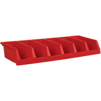 Akro-Mils System Bins - Merchandising for 6 compartments, 12 x 33 x 5, Red