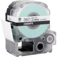 Epson LabelWorks Label Tape Cartridge, Black on White, Polyester, 1 1/2" x 30 Ft, PX Series