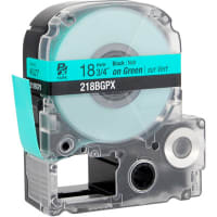 Epson LabelWorks 18MM 3/4" BLACK Ink/GREEN Tape/30 ft