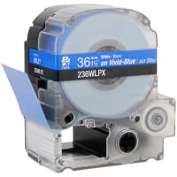 Epson LabelWorks 36MM 1-1/2" WHITE Ink/BLUE Tape/30 ft