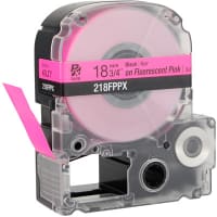 Epson LabelWorks 18MM 3/4" BLACK Ink/FLUORESCENT PINK Tape/30 ft