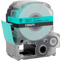 Epson LabelWorks 36MM 1-1/2" BLACK Ink/GREEN Tape/30 ft