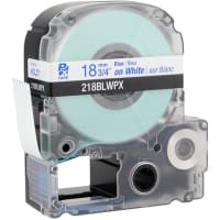 Epson LabelWorks 18MM 3/4" BLUE Ink/WHITE Tape/30 ft