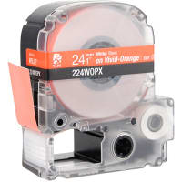 Epson LabelWorks 24MM 1" WHITE Ink/ORANGE Tape/30 ft