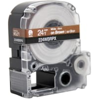 Epson LabelWorks 24MM 1" WHITE Ink/BROWN Tape/24 ft