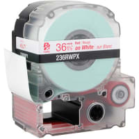 Epson LabelWorks 36MM 1-1/2" RED Ink/WHITE Tape/30 ft