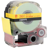 Epson LabelWorks 36MM 1-1/2" RED Ink/YELLOW Tape/30 ft