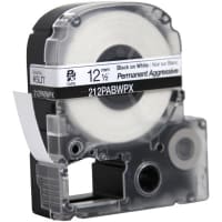 Epson LabelWorks 1/2" Black on White, Permanent Aggressive Tape