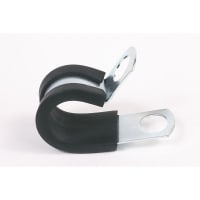 Essentra Components Cable Clamp Steel, Rubber Cushion, .500" Bundle, .266" Hole Dia, SPN Series