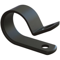 Essentra Components Cable Clamp, Screw Mount, Black, 1/4 in Bundle Dia.