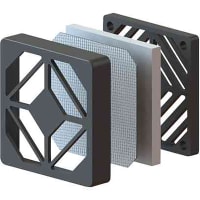 Essentra Components Fan Filter Assembly, 80 x 80 mm, Nylon Guard and Cover, Fiber and Steel Filter