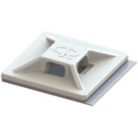 Essentra Components Cable Tie Mount; Rubber Based Adhesive; White; .75 in Square