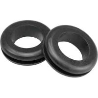 Essentra Components Hole Grommet, Black, Flex Vinyl RMS-262, 5/16in OD, 1/8in ID, 0.19in Hole