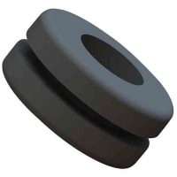 Essentra Components Diaphragm Grommet - One Sided Cutout, Black, 1.46 in Hole Dia, .08 in Panel Thk