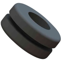 Essentra Components Grommet, Blank, Flexible, Black, 1K/Bag