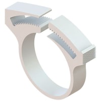 Essentra Components Plastic Hose Clamp: 1.406 - 1.625 in (35.7 - 41.3 mm) Inside Diameter, .310 in