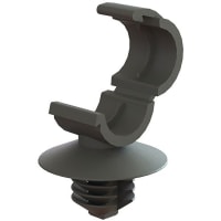 Essentra Components Cable Clamp; Hinged Locking Top; Fir Tree Mount; Black; .28 in Bundle Dia.