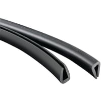 Essentra Components Grommet Strip; PVC; Unserrated; Black .110 Max Panel Thick; 1 Pkg=50M