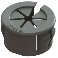 Essentra Components Open All-Fit Snap Bushing, Nylon, Black, 1.004" (25.5mm) Hole Dia, 0.453" (11.5mm) H