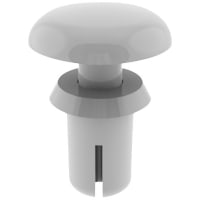 Essentra Components Snap Rivet, White, Nylon, UL94 V-2, .110 in Max Hole Dia., .079 in Min Panel Thk