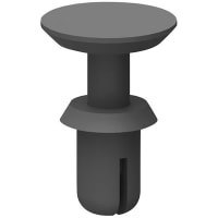 Essentra Components Black Nylon Bevelled Head Snap Rivet, 3.1 mm-3.2 mm Hole Dia, 1.0 mm-2.0 mm Panel