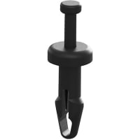 Essentra Components Black Heat Stabilized Nylon 6/6 Tough Rivet, .097 in-.103 in Hole Dia, .160 in-.