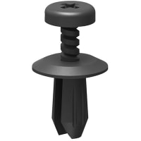 Essentra Components Snap Rivet, Un-Screw, Blk, .158-.276 in