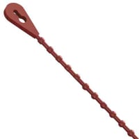 Essentra Components Cable Tie; Standard; Beaded; Removable; Red; Length 5.00 in; 3 Bead Bundle