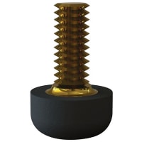 Essentra Components Threaded Stud Screw-On Bumper: .38 in (9.7 mm) Base Diameter, .20 in (5.1 mm) Ba