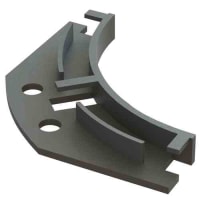 Essentra Components Corner Fiber Guide: M3/#6 Screw Mount, 40.0 mm Bend Radius, Nylon 6