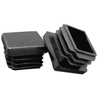 Essentra Components Square Ribbed Insert; 4in SQR 7-11 GA Textured Insert; LDPE Black