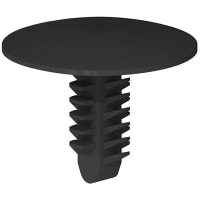 Essentra Components Ribbed Barb Fastener, .157 diameter, .32 head, .04 height, .44 length, Black