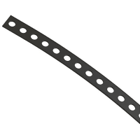 Essentra Components Strap, W/ Holes, Roll, Black, .375 in Wd