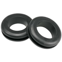 Essentra Components Grommet, Hole, Flex, Black, .75 in Hole