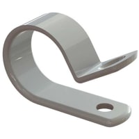 Essentra Components Cable Clamp, Screw Mount, Natural Nylon 6/6, 3/8" W, 1/8" ID