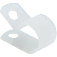 Essentra Components Cable Clamp, Screw Mount, Natural Nylon 6/6, 1/2" W, 7/16" ID