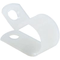 Essentra Components Cable Clamp, Screw Mount, Natural Nylon 6/6, 1/2" W, 1/2" ID