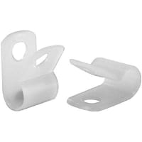 Essentra Components Cable Clamp, Screw Mount, Natural Nylon 6/6, 1/2" W, 1/4" ID