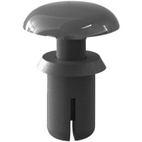 Essentra Components Snap Rivet, Nylon 6 (RMS-52), Black, 0.122 to 0.126, 0.252 +/- 0.08, SR Series