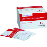 Essentra Components Wipes, Essentra Porous, Pre-Wet with alcohol in foil, 60 Wipes Per Box