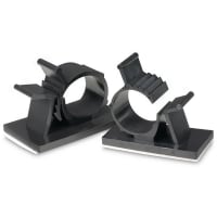 Essentra Components Cable Clamp; Adjustable; Adhesive Mount; Black; .311-.406 Bundle Dia.